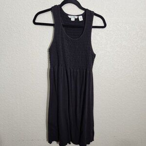 Derek Heart Womens Black Sleeveless Smocked Midi Dress Large